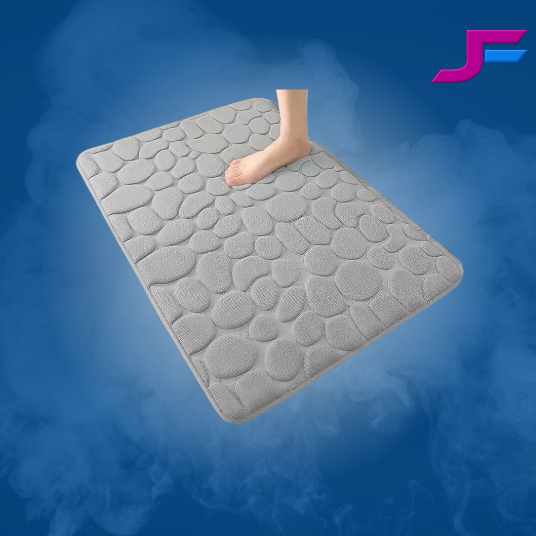 Embossed Pebble Bath Rug, Memory Foam Absorbent Floor Mat, Non-Slip Door Rug, Indoor Floor Mat, Bathroom Accessories