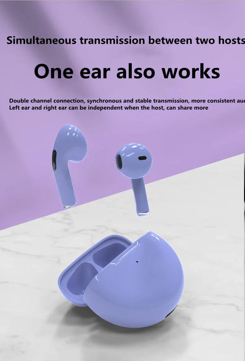 NEW Original Air Pro 6 TWS Wireless Headphones Fone Bluetooth Earphones Mic Pods In Ear Earbuds Earbuds sport Headset For Xiaomi