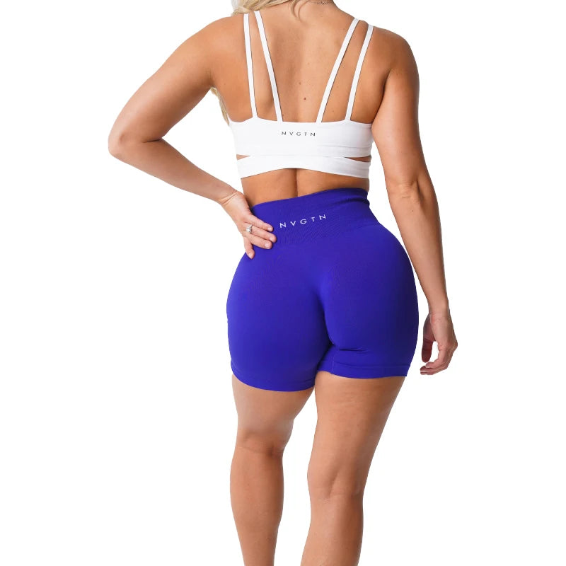 NVGTN Spandex Solid Seamless Shorts Women Soft Workout Tights Fitness Outfits Yoga Pants Gym Wear