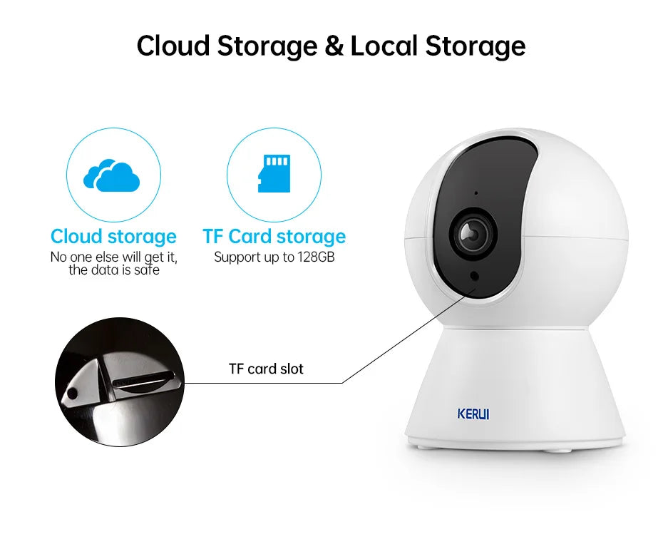 KERUI 5MP IP Camera Indoor Tuya Smart Home WiFi Security Mini Camera Auto Tracking Video Surveillance Camera CCTV Baby Monitor