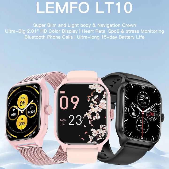 LEMFO LT10 Smart Watch 2024 Android Gift Bluetooth Call Smartwatch 2024 Touch Dial Music Fitness Tracker Sports Watches