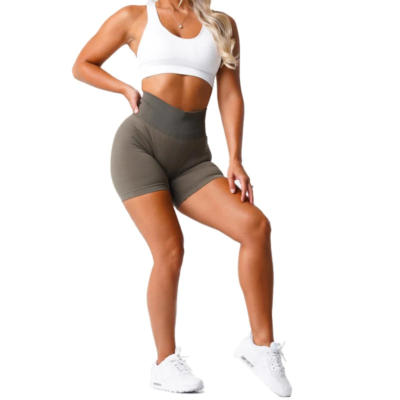 NVGTN Spandex Solid Seamless Shorts Women Soft Workout Tights Fitness Outfits Yoga Pants Gym Wear