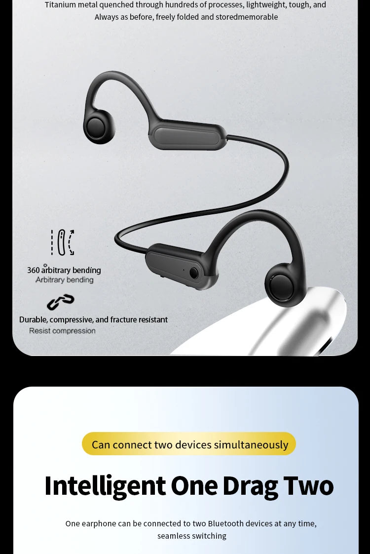 Xiaomi Mijia Real Bone Conduction Sport Headphone Wireless Earphone Bluetooth-Compatible Headset Hands-free with Mic for Running