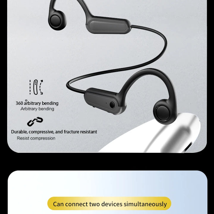 Xiaomi Mijia Real Bone Conduction Sport Headphone Wireless Earphone Bluetooth-Compatible Headset Hands-free with Mic for Running