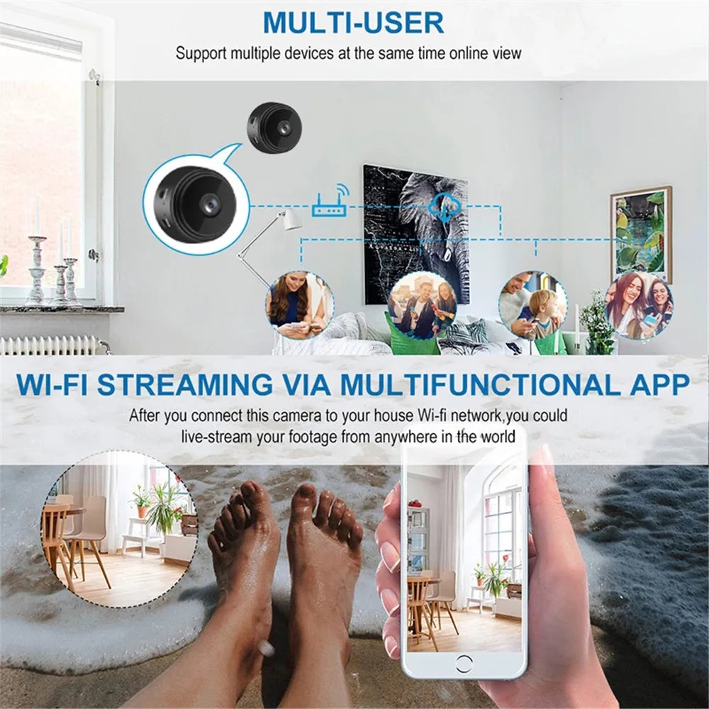 2.4G WiFi camera small remote monitoring wireless survival camera 1080P home security small camera night vision network camera